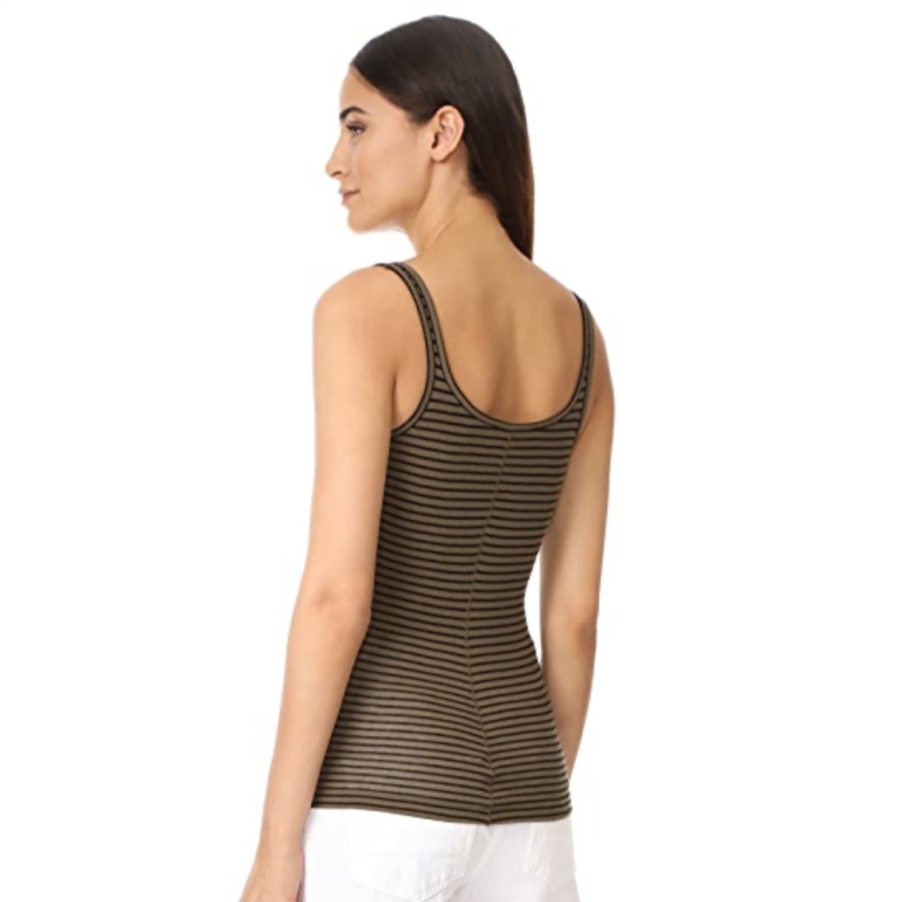 Vince Striped $75 Ribbed Pima Cotton/Modal Tank - Picture 2 of 5